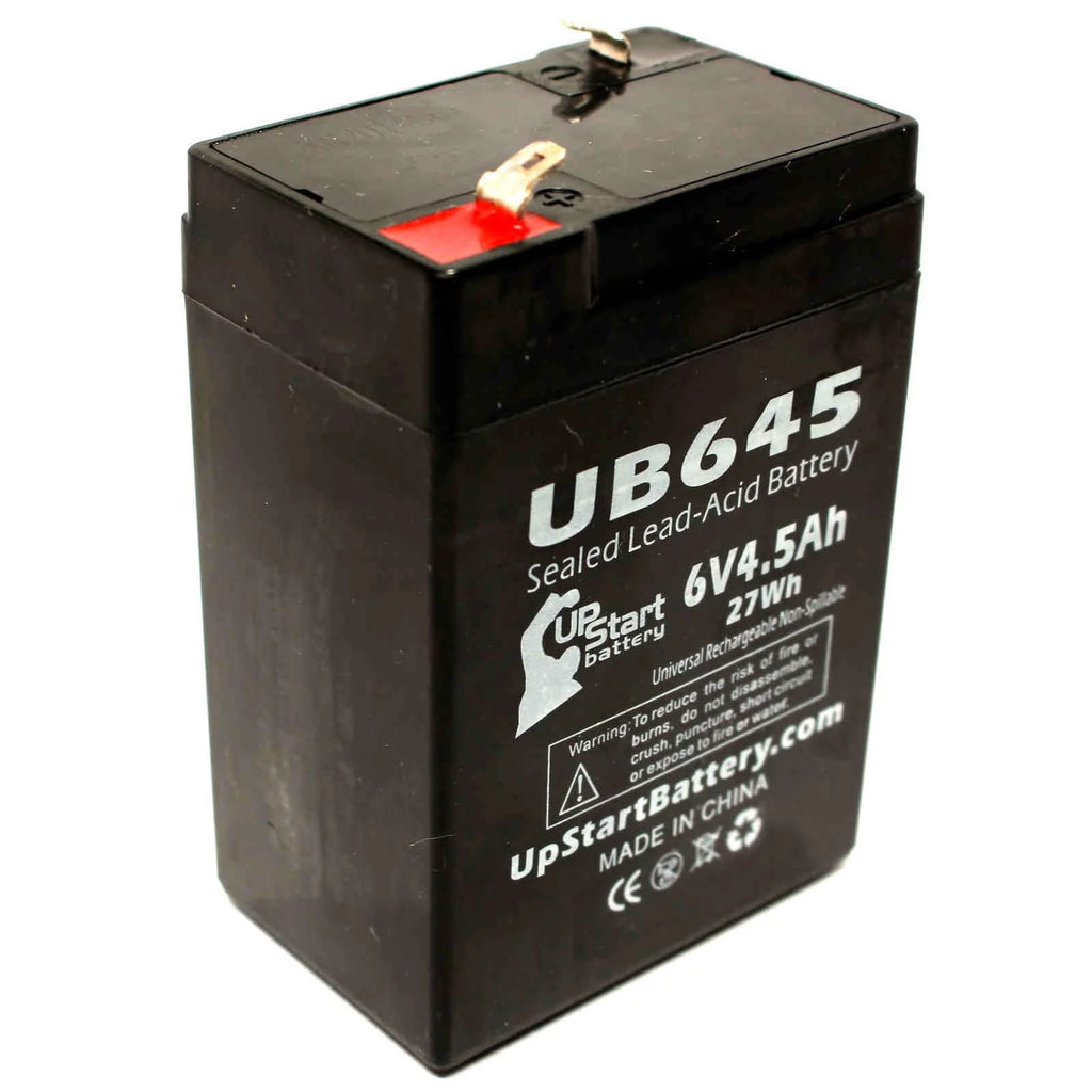 4x Pack 6V 4.5Ah Sealed Lead Acid Battery with F1 to F2 Terminal Adapters E515