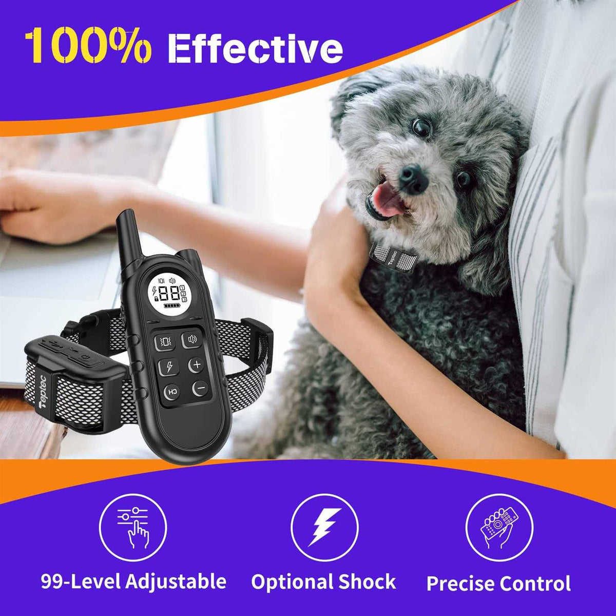 Smallest Lightest Anti Bark Training Collar for Small Dogs 5-15lbs N3716