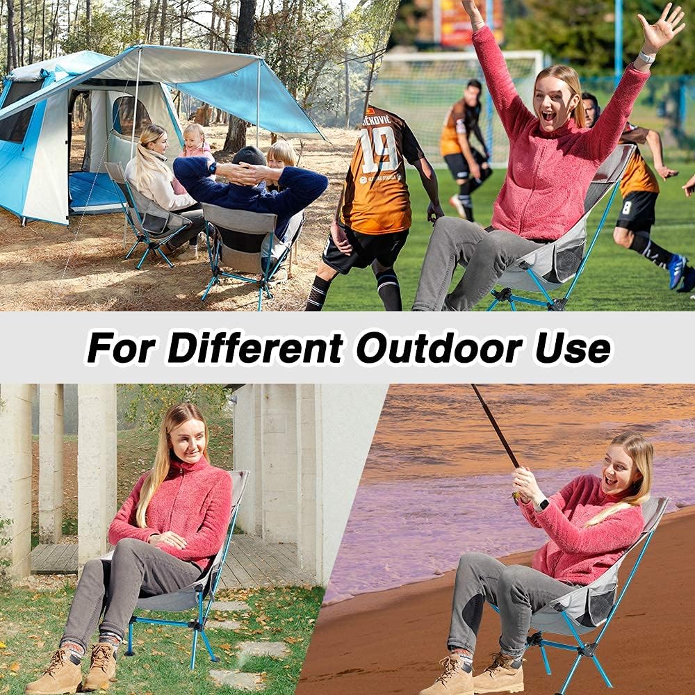 Compact Camping Chair with High Back and Side Pockets I521
