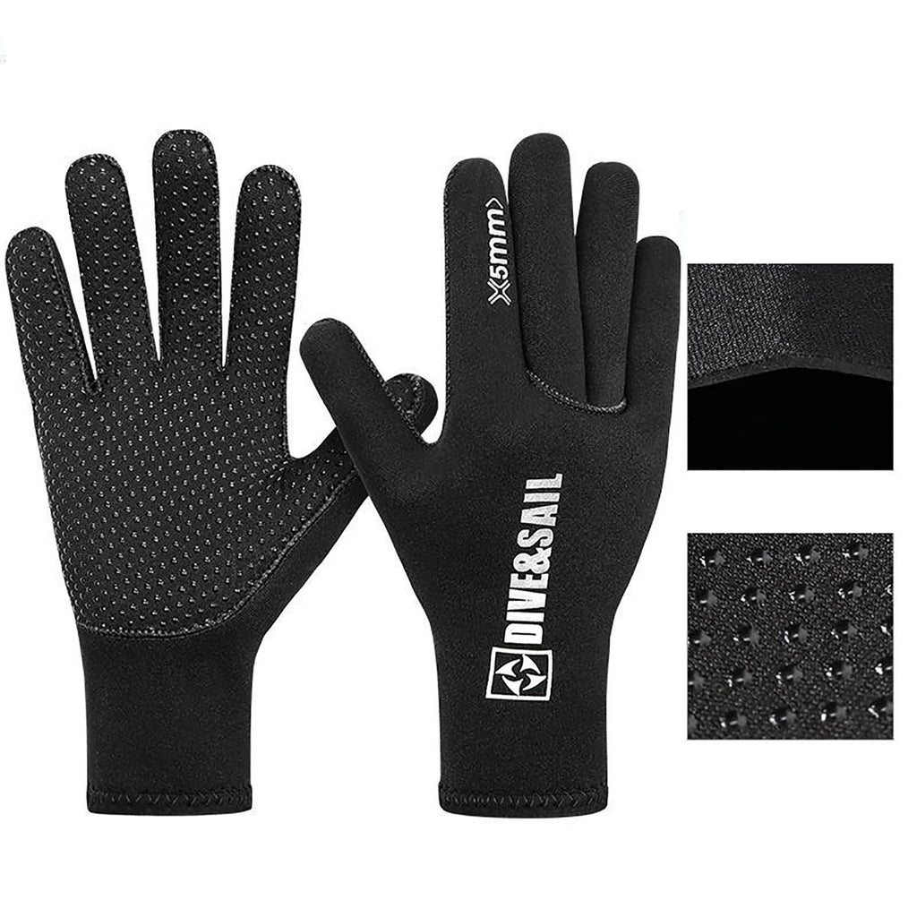 5mm Neoprene Five Finger Wetsuit Gloves W7917