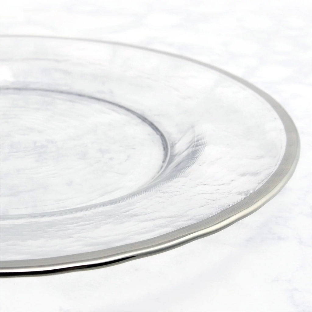 Metallic Rim Glass Platter A858