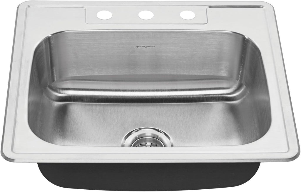 25x22 Single Bowl Stainless Steel 3-Hole Kitchen Sink F889767