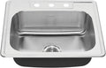 25x22 Single Bowl Stainless Steel 3-Hole Kitchen Sink F889767
