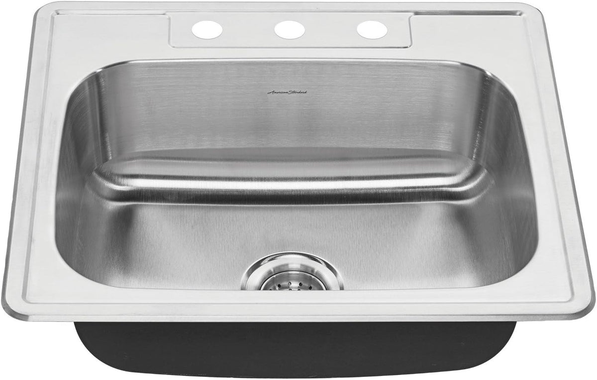 25x22 Single Bowl Stainless Steel 3-Hole Kitchen Sink F889767