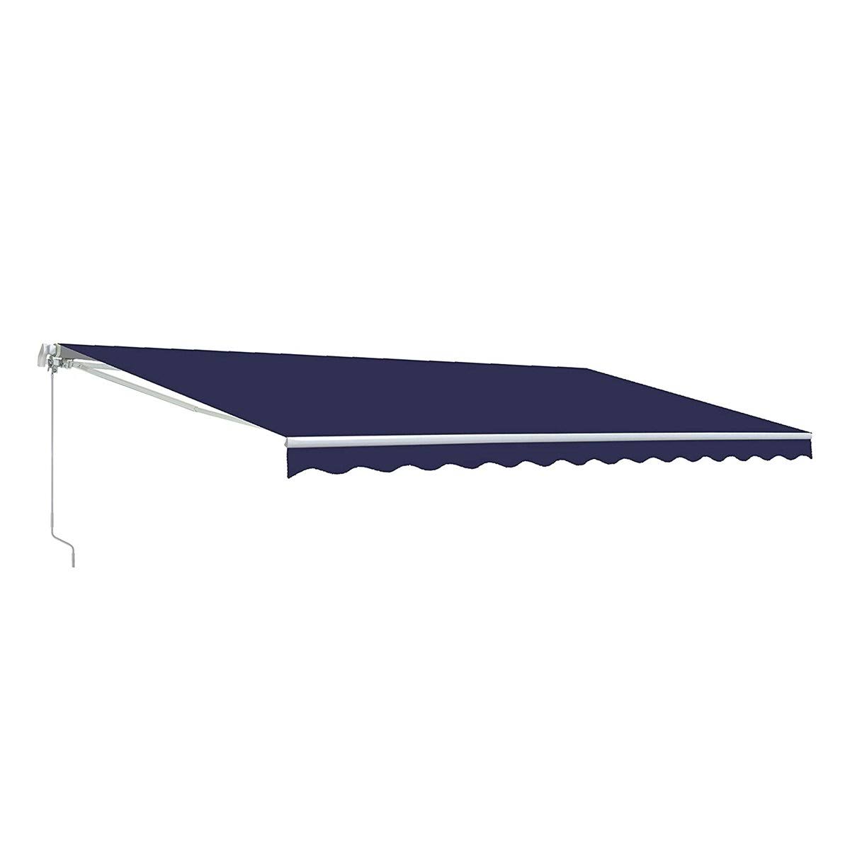 Retractable Motorized Patio Awning Blue 13 x 10 Feet Y17334