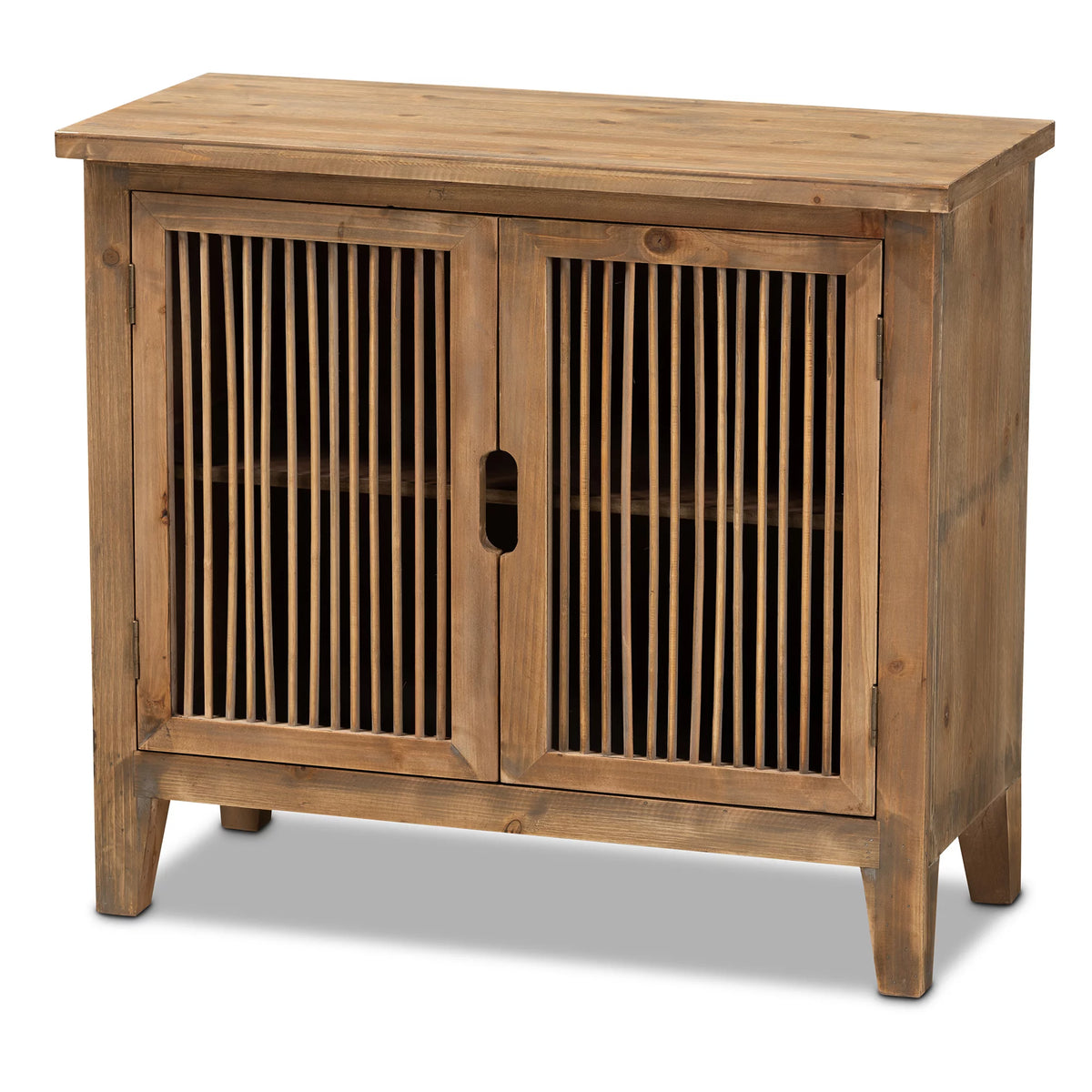 Medium Oak Finished 2-Door Wood Storage Cabinet S817