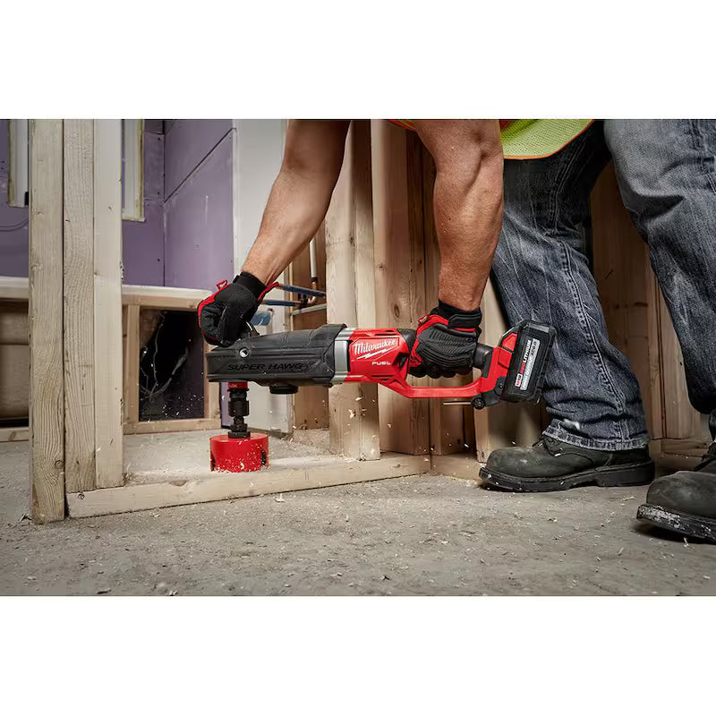 7/16 in. Cordless Right Angle Drill with Hole Saw Kit E6928