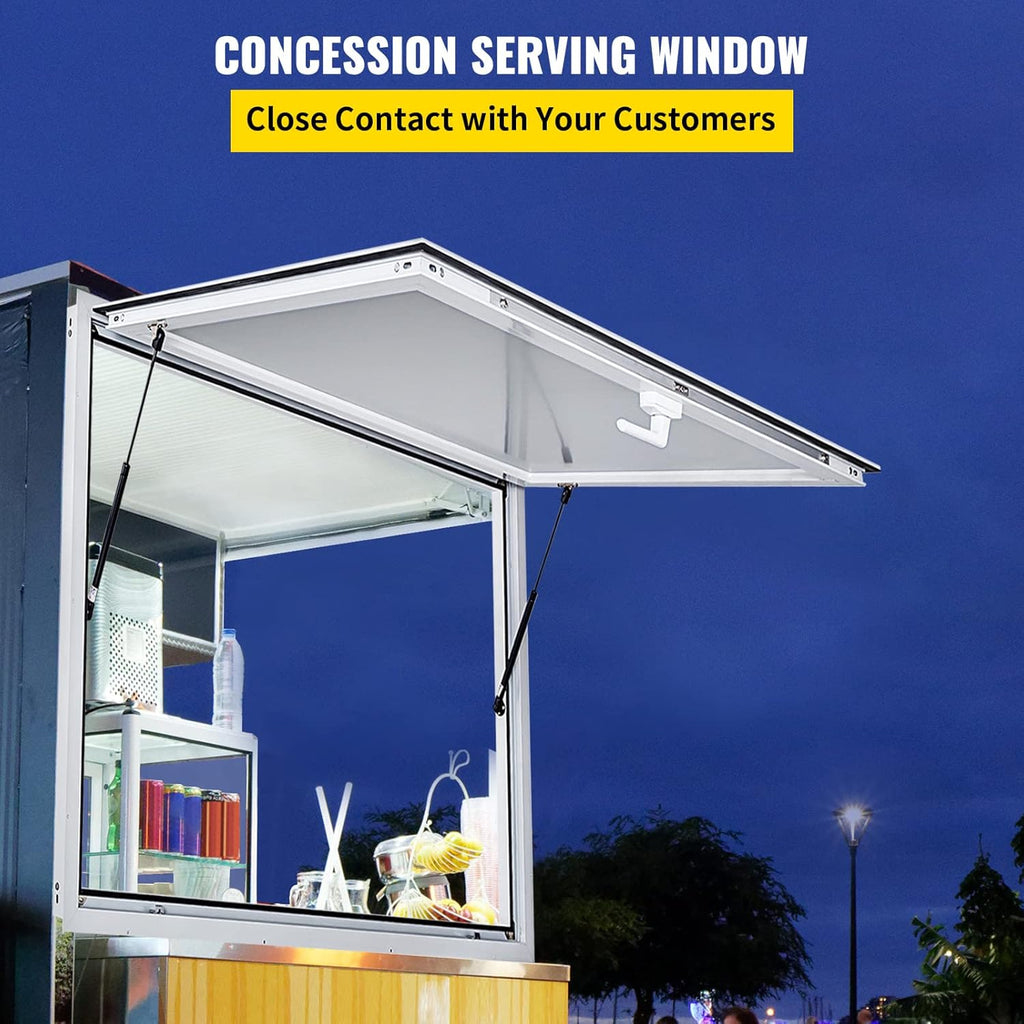 Concession Stand Serving Window with Double-Point Fork Lock U19492