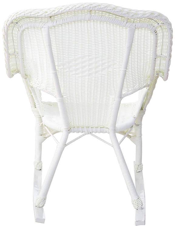 White Resin Wicker Rocker T713