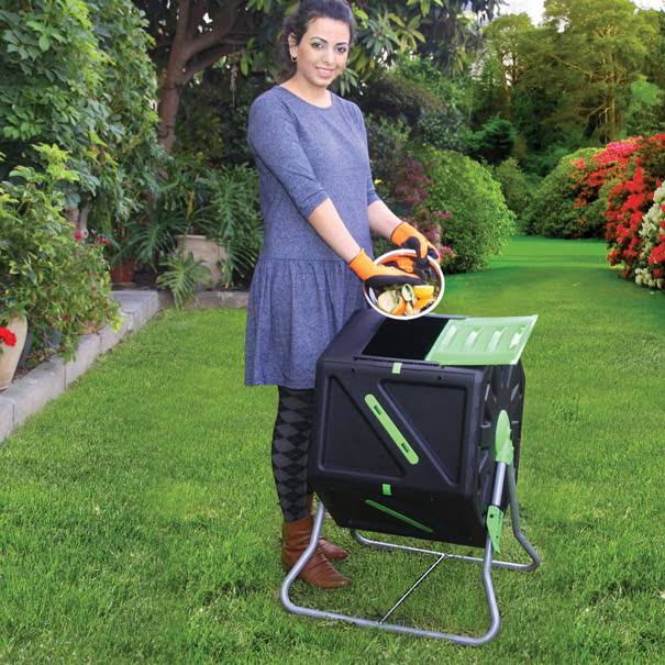 28 Gal Black Garden Composter with Hand Tool Kit E421097