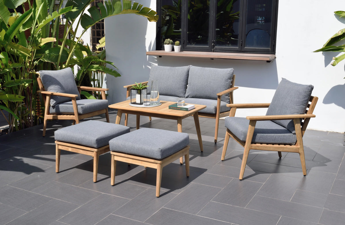 6 Pieces Patio Seating Set With Olefin Cushions O71957