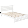 White Solid Wood Queen Bed with Footboard and USB Charger M9621