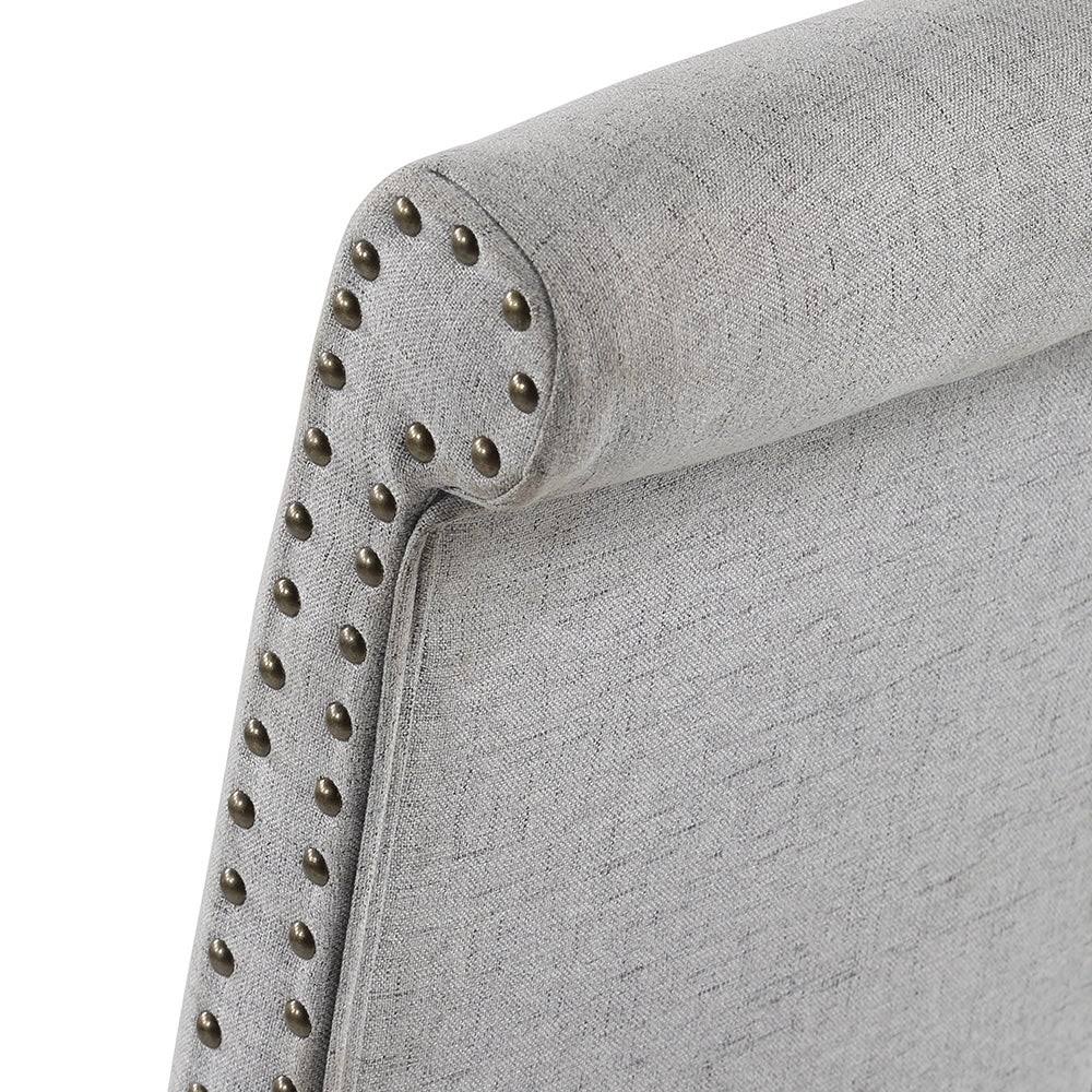 Fabric Padded Side Chair with Solid Wood Legs Set of 2 E846