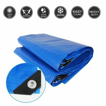 Waterproof Camping Tarp with Grommets Blue S688