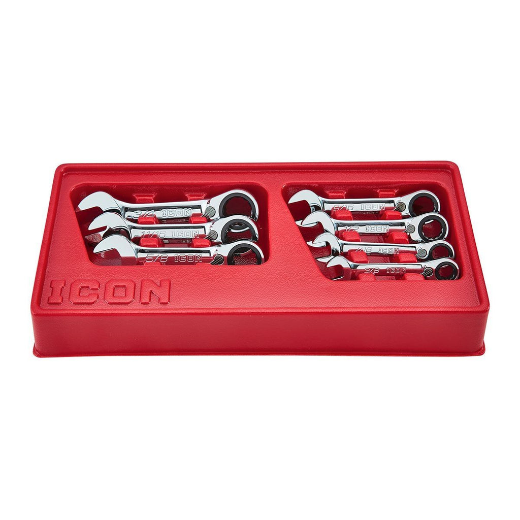 7 Piece SAE Ratcheting Combination Wrench Set H2702