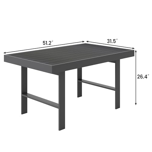 Aluminum Rectangle Metal Outdoor Coffee Table Black L84644