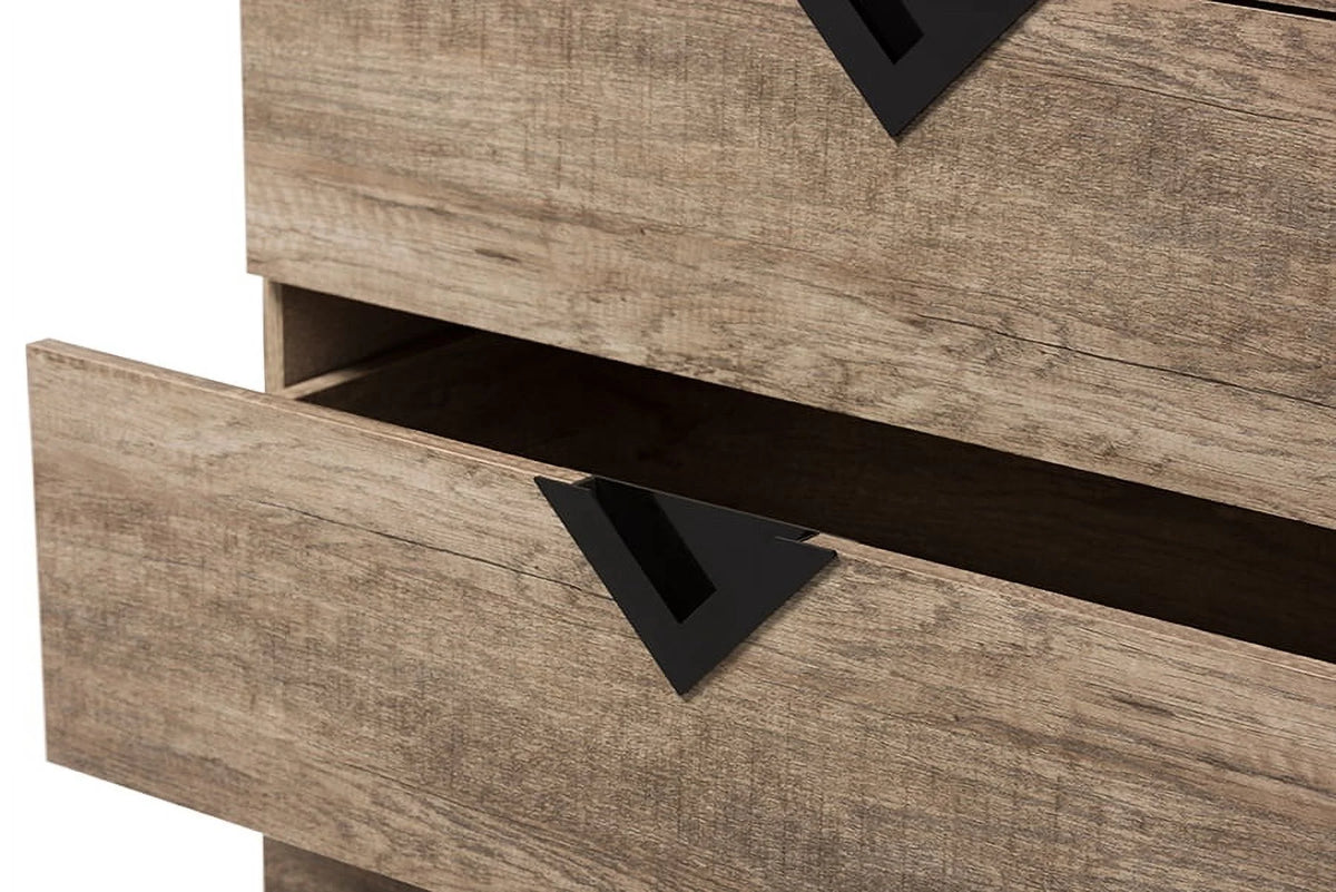 Light Brown Wood 5-Drawer Chest I68279
