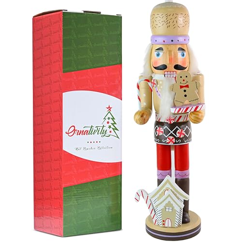 14" Wooden Gingerbread Chef Nutcracker H800