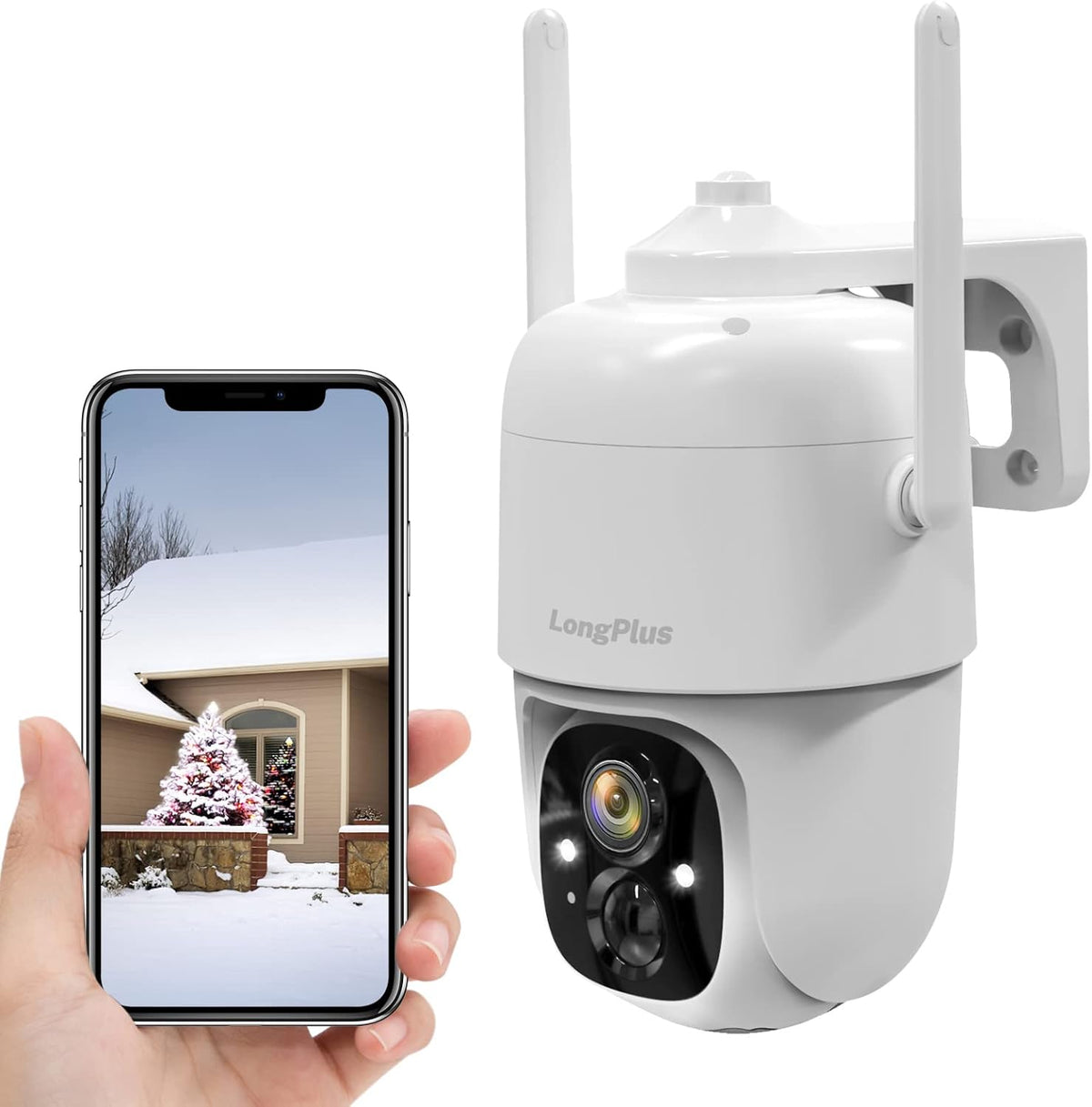 Wireless Outdoor Security Camera 2 Pack Battery Powered White X191578