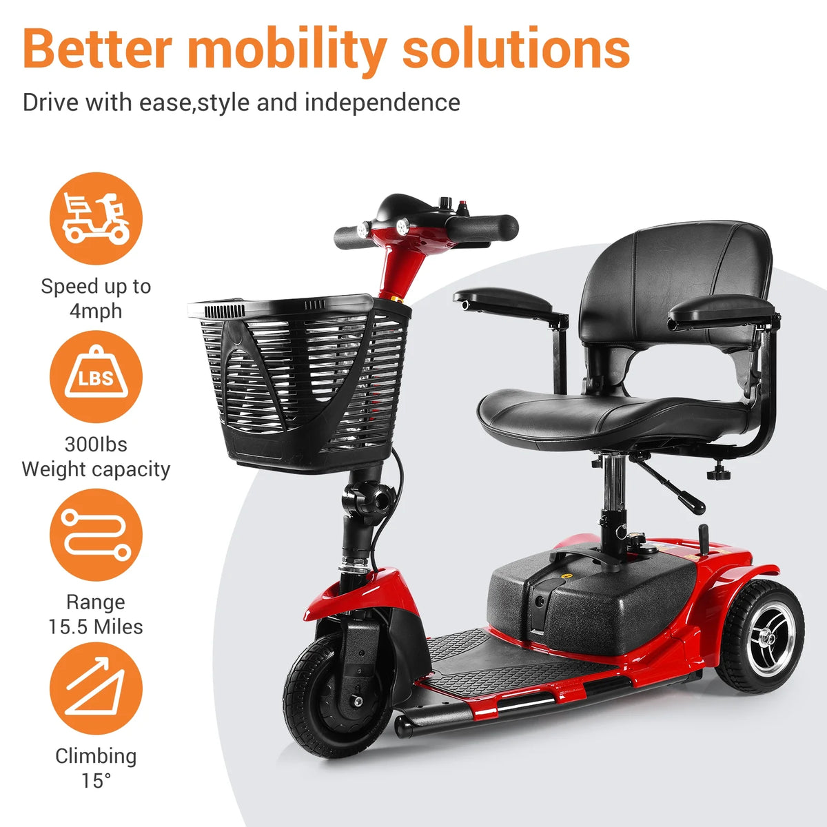 4 Wheels Portable Folding Power Mobility Scooter W5359