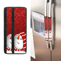 4 Pieces Snowman Refrigerator Door Handle Cover Washable Waterproof Red W4514