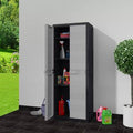 Black and Gray Garden Storage Cabinet with 3 Shelves F958