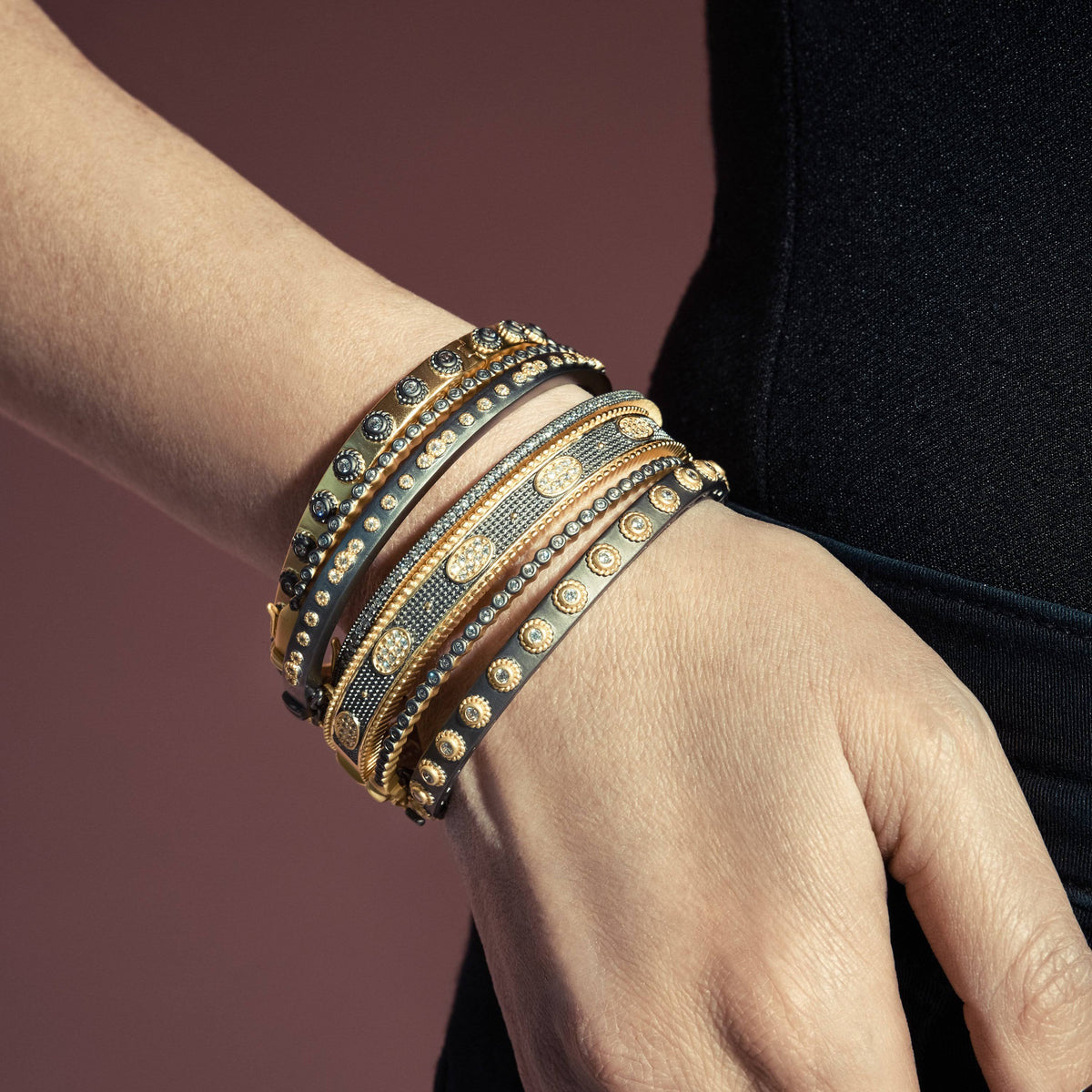 Studded Eternity Hinge Bangle M864698