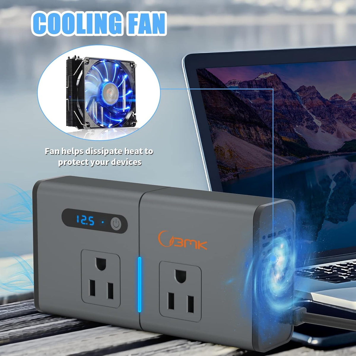 200W Car Power Inverter DC 12V to 110V with USB and Type C Ports Pack of 2 L986