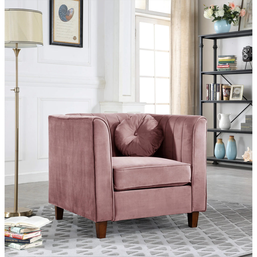 Beige Velvet Chesterfield Chair B652943