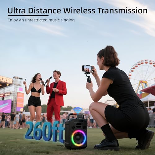 Wireless Bluetooth Karaoke Microphone with Rechargeable Receiver C96030