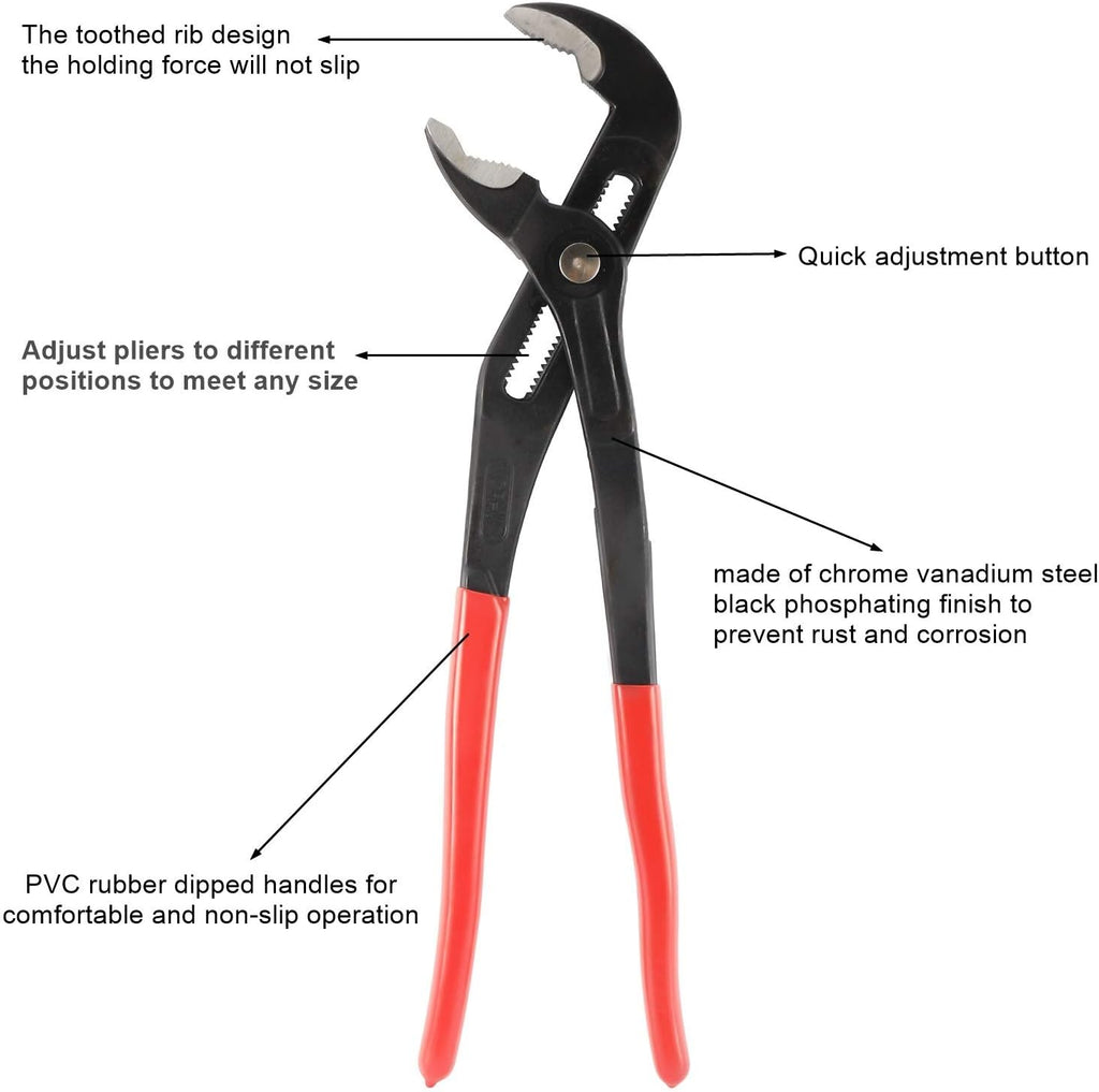 3PCS Water Pump Pliers Set 7Inch, 10Inch, 16Inch F108
