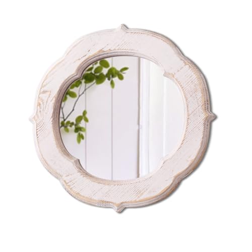 Distressed White Small Wall Mirror A39210