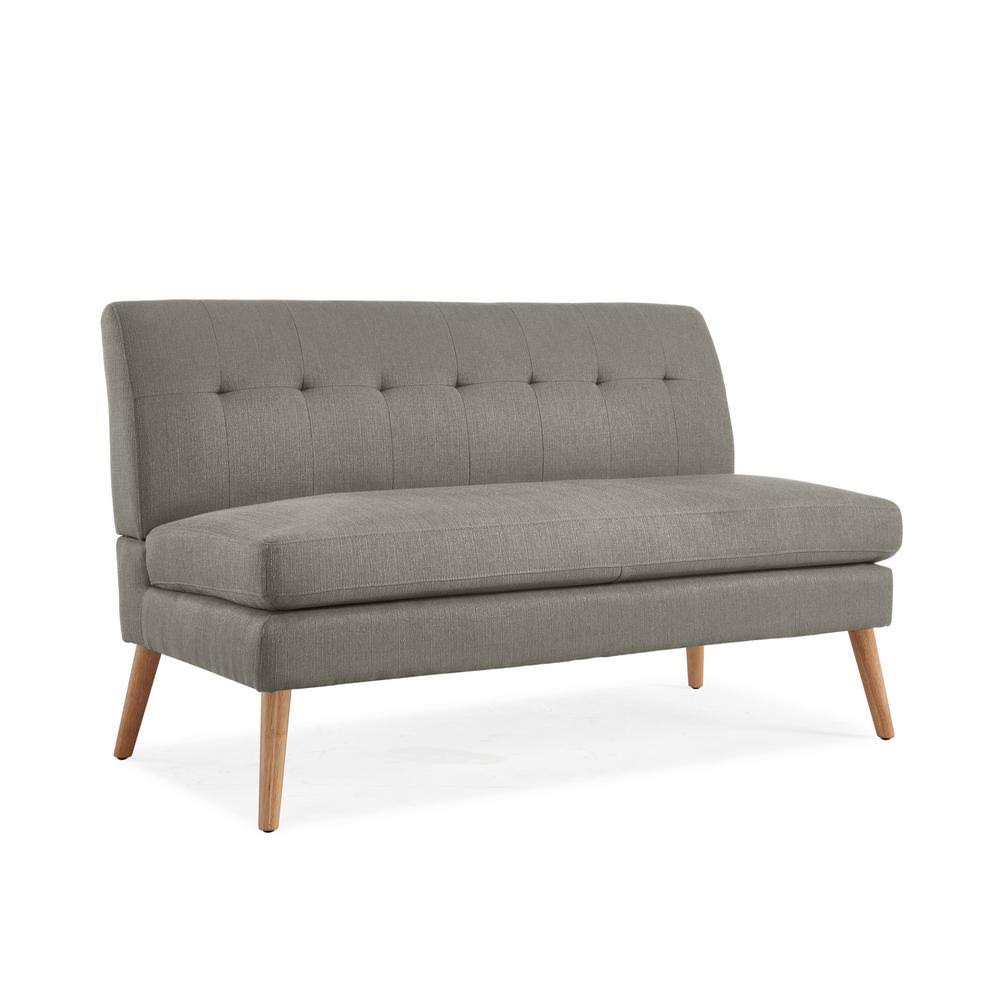 Dove Gray Linen-Like Fabric 2 Seat Armless Loveseat W23197
