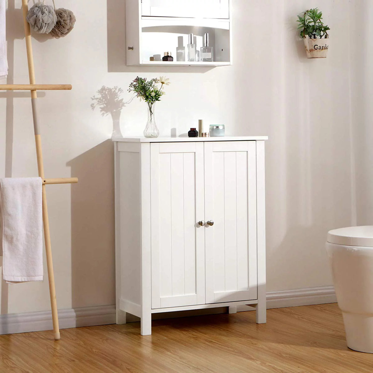 White Free Standing Wooden Shoe Storage Cabinet M6339