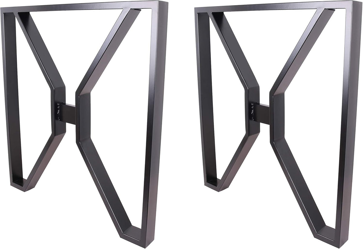 Black X-Shaped Steel Table Legs, Set of 2 U185527