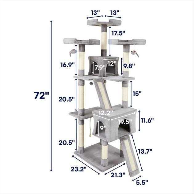 72-in Faux Fur Cat Tree Condo Z125