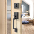 Satin Nickel Double Door Lock Set with Deadbolt and Lever Handle X660011