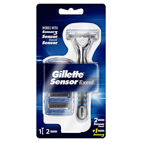 Sensor Excel Razor + 3 Razor Blade Refills, Twin Razor Blades G8240
