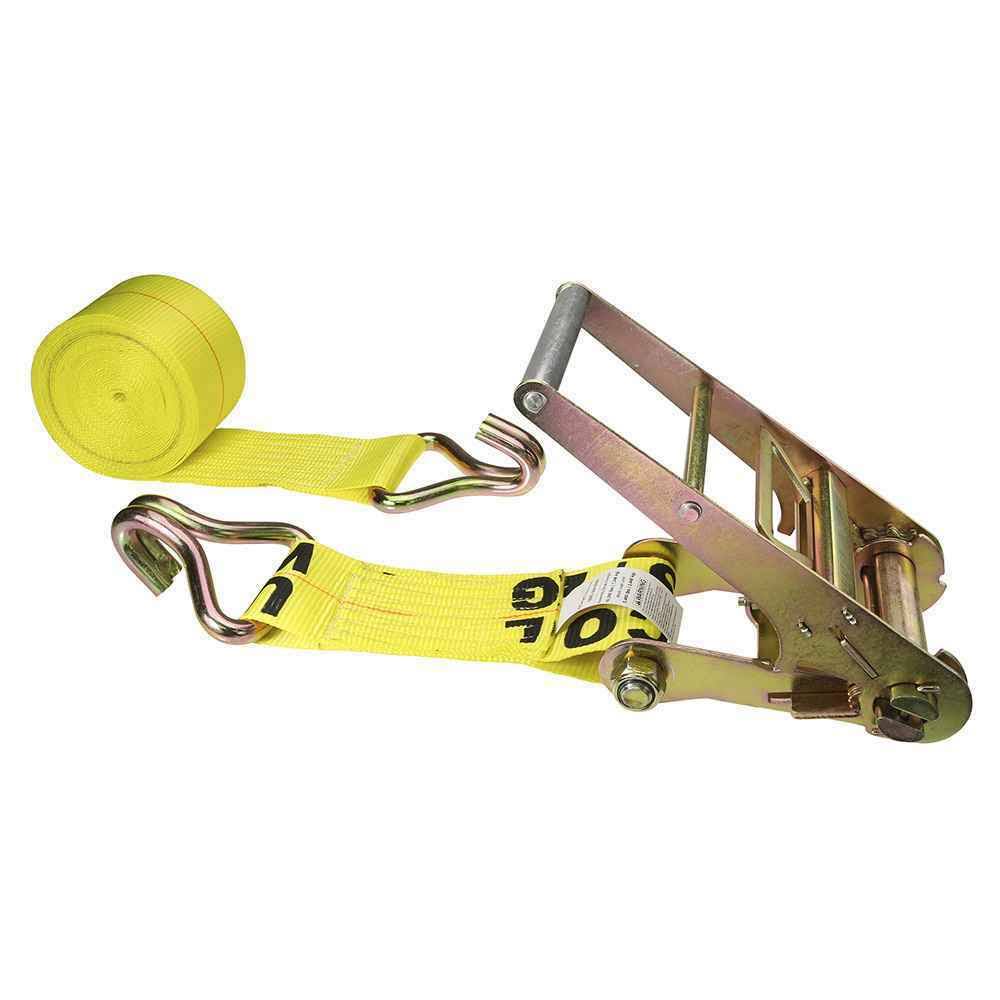 Yellow Ratchet Strap with Wire Hooks N171