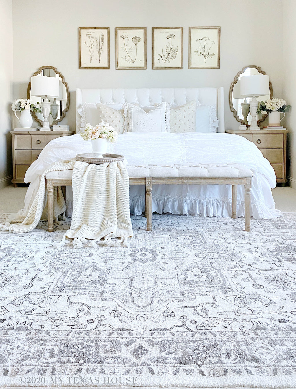 Natural Floral Area Rug G297