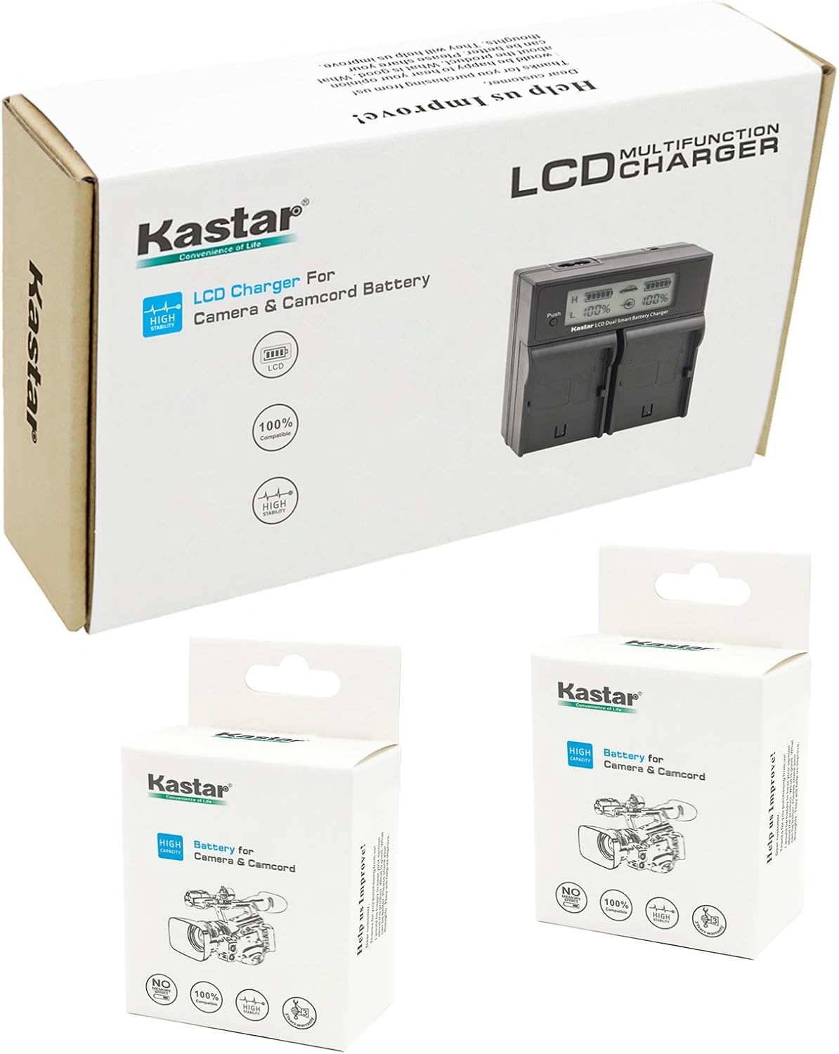 LCD Dual Fast Charger & 2 x Battery E3412