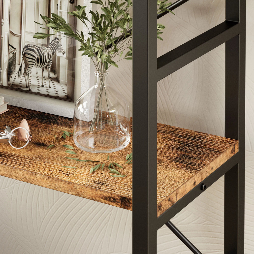 5-Tier Corner Bookcase with Metal Frame Y123