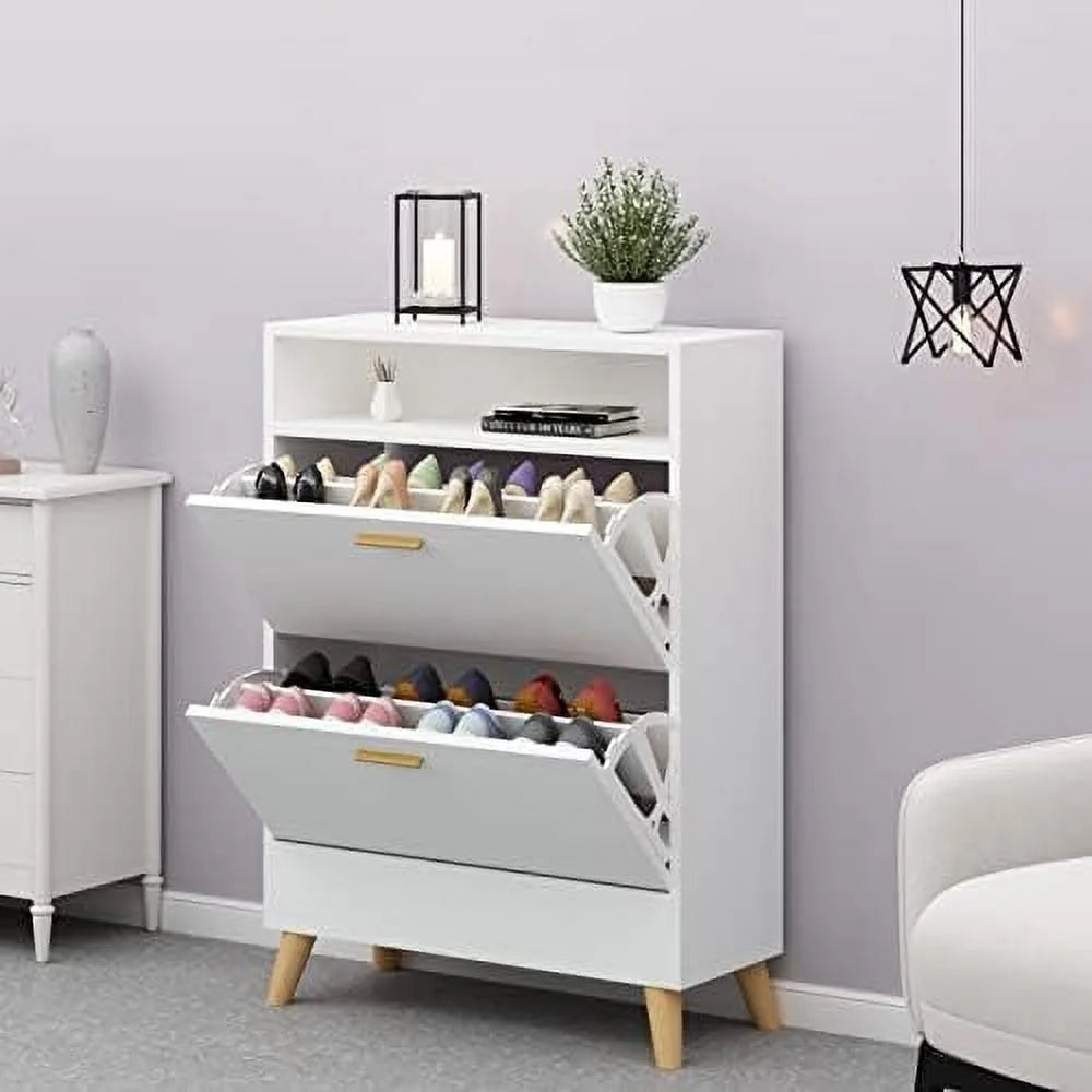 Free Standing Shoe Rack Cabinet with 3 Flip Drawers V2729