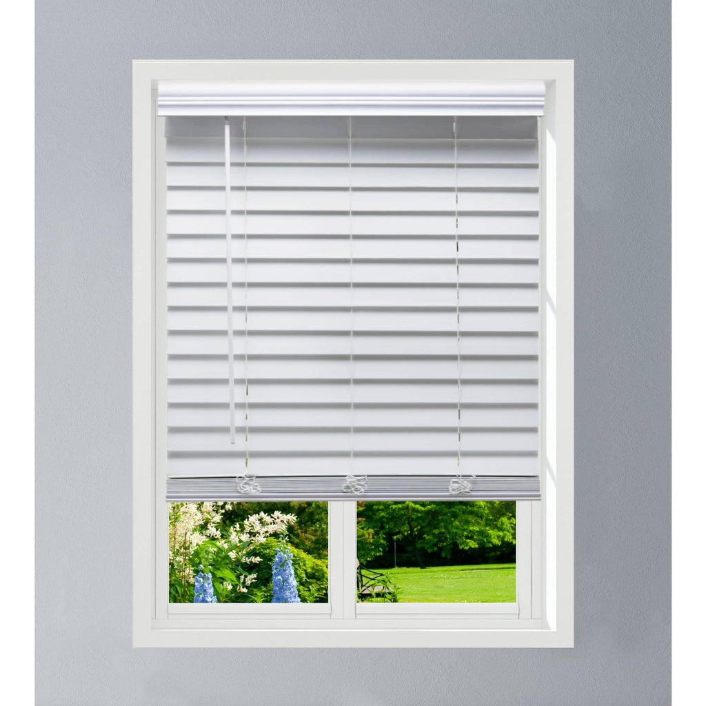 White Faux Wood Blinds S8326