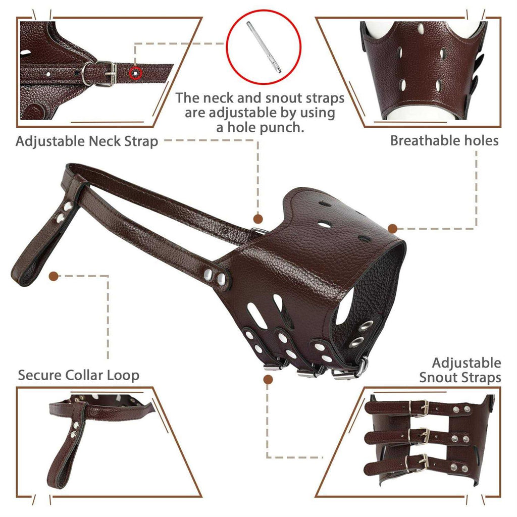 Leather Dog Muzzle T9818