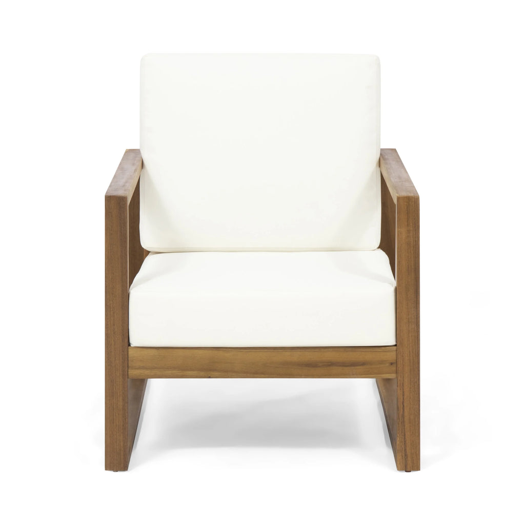 Acacia Wood Outdoor Club Chair with Cushion M8827