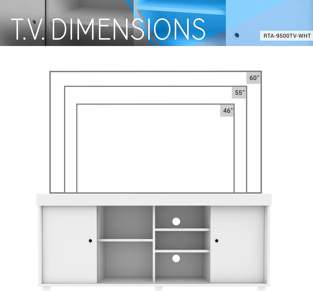 White TV Storage Entertainment Stand I60540