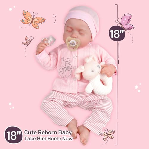 18 Inch Soft Body Realistic Reborn Baby Doll with Clothes and Toy Accessories L15654