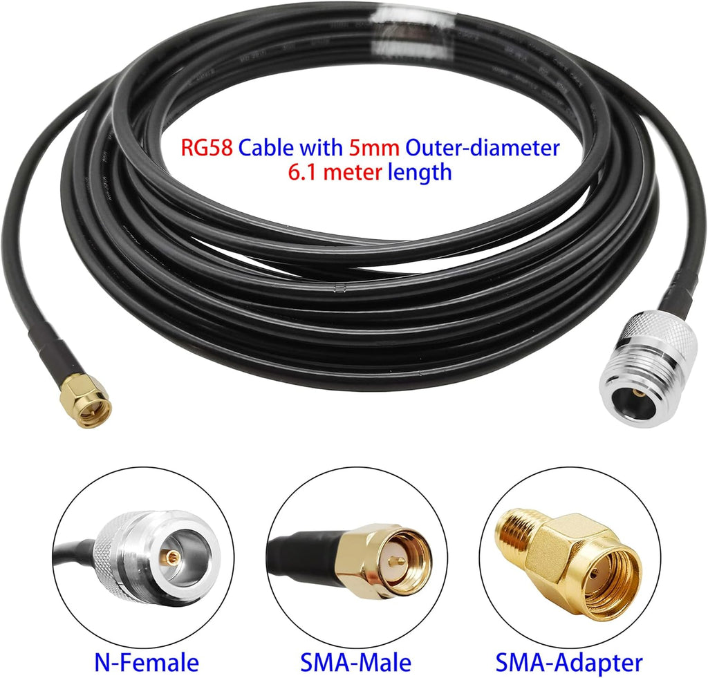 12dBi LoRa Gateway Antenna with 3.3ft N-Female to SMA-Male Extension Cable H1936