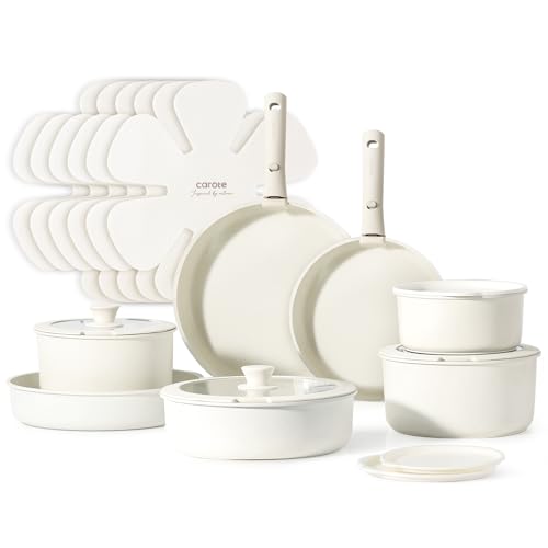 17 Pc Non Stick Cookware Set with Removable Handle Q31829
